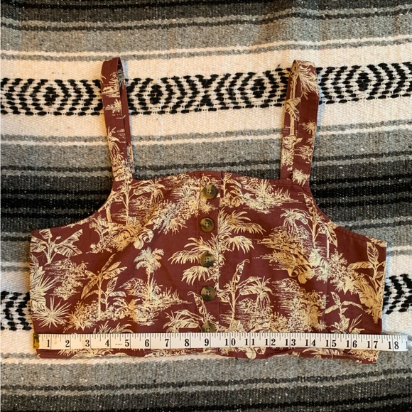 American Eagle Crop Top & Wide Leg Pants Linen Co-ord Size L - Picture 5 of 9